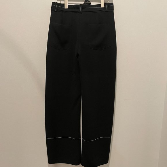 Zara Tie Belt Striped Wide Leg Pants - Picture 5 of 9